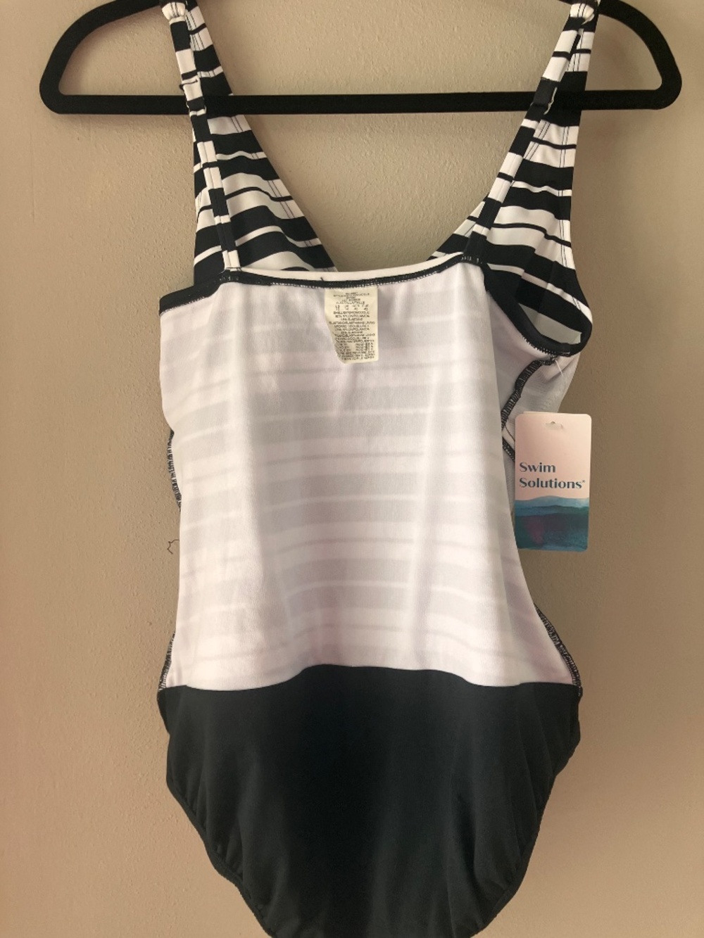 NWT Swim Solutions Striped Tummy Control One-Piece Size 12 - Picture 6 of 9